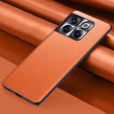 Funda Lujo Cuero Carcasa QK1 para OnePlus 10T 5G Naranja
