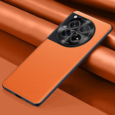 Funda Lujo Cuero Carcasa QK1 para OnePlus 12 5G Naranja
