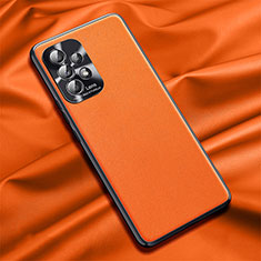 Funda Lujo Cuero Carcasa QK1 para Samsung Galaxy M32 5G Naranja