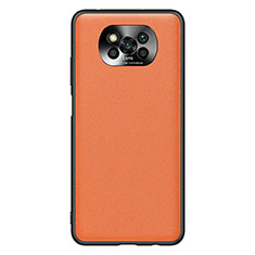 Funda Lujo Cuero Carcasa QK1 para Xiaomi Poco X3 Pro Naranja