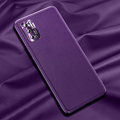 Funda Lujo Cuero Carcasa QK1 para Xiaomi Redmi Note 10 5G Morado