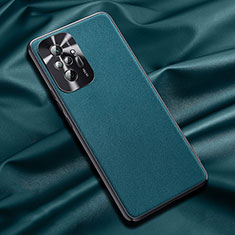 Funda Lujo Cuero Carcasa QK1 para Xiaomi Redmi Note 10 Pro 4G Verde