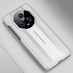 Funda Lujo Cuero Carcasa QK2 para Huawei Honor Magic5 5G Blanco