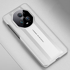 Funda Lujo Cuero Carcasa QK2 para Huawei Honor Magic5 Pro 5G Blanco