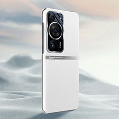 Funda Lujo Cuero Carcasa QK2 para Huawei P60 Blanco