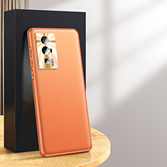Funda Lujo Cuero Carcasa QK2 para Xiaomi Poco F5 Pro 5G Naranja