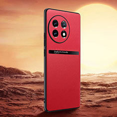 Funda Lujo Cuero Carcasa QK4 para OnePlus 11 5G Rojo