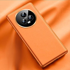 Funda Lujo Cuero Carcasa QK5 para Huawei Honor Magic5 5G Naranja