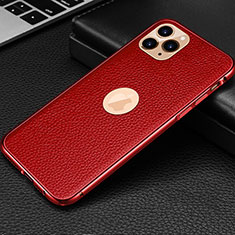 Funda Lujo Cuero Carcasa R01 para Apple iPhone 11 Pro Max Rojo