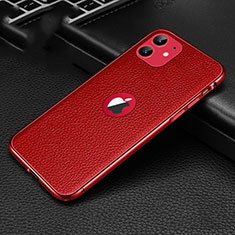 Funda Lujo Cuero Carcasa R01 para Apple iPhone 11 Rojo