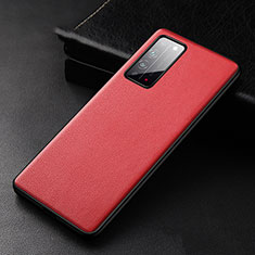 Funda Lujo Cuero Carcasa R01 para Huawei Honor X10 5G Rojo