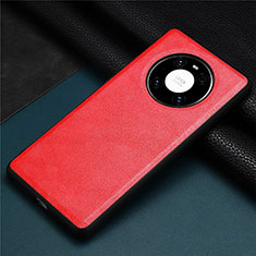 Funda Lujo Cuero Carcasa R01 para Huawei Mate 40 Rojo