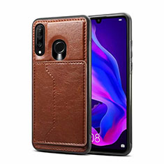 Funda Lujo Cuero Carcasa R01 para Huawei Nova 4e Marron