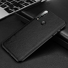 Funda Lujo Cuero Carcasa R01 para Huawei Nova 5i Negro