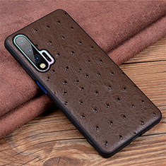 Funda Lujo Cuero Carcasa R01 para Huawei Nova 6 5G Marron