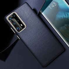 Funda Lujo Cuero Carcasa R01 para Huawei P40 Pro+ Plus Azul