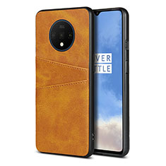 Funda Lujo Cuero Carcasa R01 para OnePlus 7T Naranja