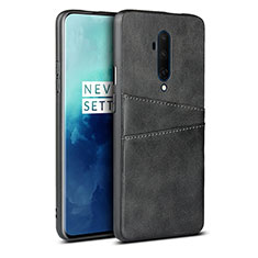 Funda Lujo Cuero Carcasa R01 para OnePlus 7T Pro Negro