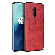 Funda Lujo Cuero Carcasa R01 para OnePlus 7T Pro Rojo