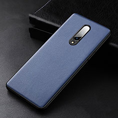 Funda Lujo Cuero Carcasa R01 para OnePlus 8 Azul