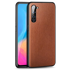 Funda Lujo Cuero Carcasa R01 para Oppo A91 Marron