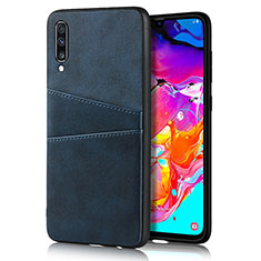 Funda Lujo Cuero Carcasa R01 para Samsung Galaxy A70 Azul