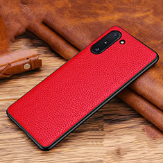 Funda Lujo Cuero Carcasa R01 para Samsung Galaxy Note 10 5G Rojo