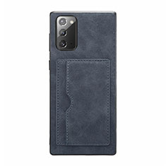 Funda Lujo Cuero Carcasa R01 para Samsung Galaxy Note 20 5G Gris Oscuro