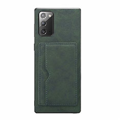 Funda Lujo Cuero Carcasa R01 para Samsung Galaxy Note 20 5G Verde