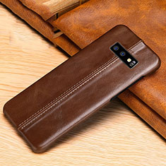 Funda Lujo Cuero Carcasa R01 para Samsung Galaxy S10e Marron