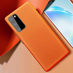 Funda Lujo Cuero Carcasa R01 para Samsung Galaxy S20 5G Naranja