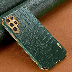 Funda Lujo Cuero Carcasa R01 para Samsung Galaxy S21 Ultra 5G Verde