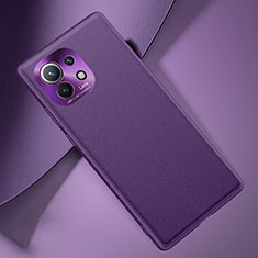 Funda Lujo Cuero Carcasa R01 para Xiaomi Mi 11 Lite 5G Morado