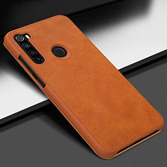 Funda Lujo Cuero Carcasa R01 para Xiaomi Redmi Note 8 (2021) Naranja