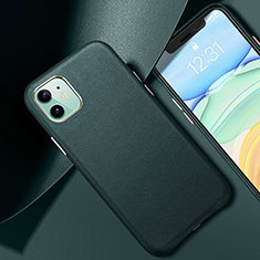 Funda Lujo Cuero Carcasa R02 para Apple iPhone 11 Verde