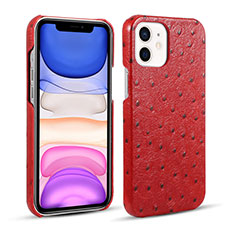 Funda Lujo Cuero Carcasa R02 para Apple iPhone 12 Mini Rojo