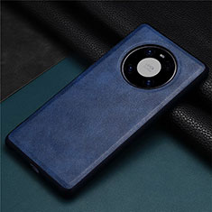 Funda Lujo Cuero Carcasa R02 para Huawei Mate 40 Pro Azul