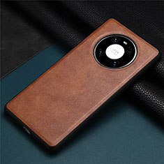 Funda Lujo Cuero Carcasa R02 para Huawei Mate 40E Pro 5G Marron