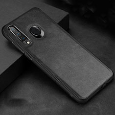 Funda Lujo Cuero Carcasa R02 para Huawei Nova 4e Negro