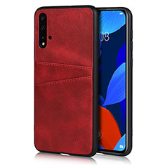 Funda Lujo Cuero Carcasa R02 para Huawei Nova 5 Pro Rojo