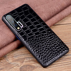 Funda Lujo Cuero Carcasa R02 para Huawei Nova 6 Negro