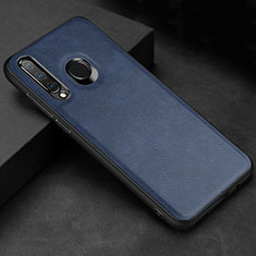 Funda Lujo Cuero Carcasa R02 para Huawei P30 Lite Azul