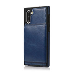 Funda Lujo Cuero Carcasa R02 para Samsung Galaxy Note 10 5G Azul
