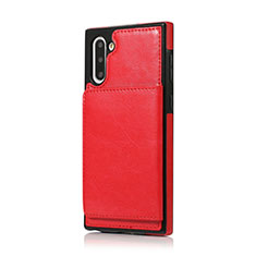 Funda Lujo Cuero Carcasa R02 para Samsung Galaxy Note 10 5G Rojo