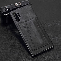 Funda Lujo Cuero Carcasa R02 para Samsung Galaxy Note 10 Plus 5G Negro
