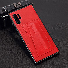Funda Lujo Cuero Carcasa R02 para Samsung Galaxy Note 10 Plus Rojo