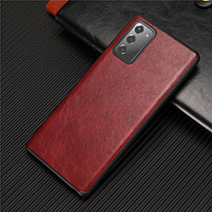 Funda Lujo Cuero Carcasa R02 para Samsung Galaxy Note 20 5G Rojo