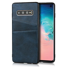 Funda Lujo Cuero Carcasa R02 para Samsung Galaxy S10 5G Azul