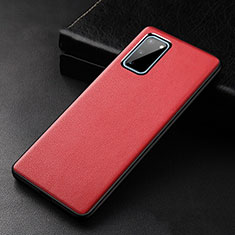 Funda Lujo Cuero Carcasa R02 para Samsung Galaxy S20 5G Rojo