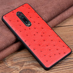 Funda Lujo Cuero Carcasa R02 para Xiaomi Mi 9T Pro Rojo